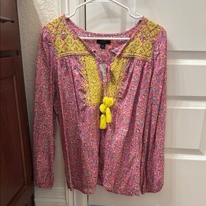 NWT J Crew Reimagined Embroidered Voile Print Top Size Small